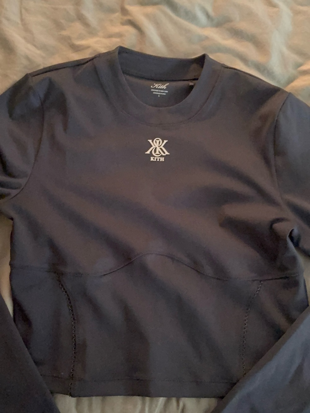 Kith black long sleeve active top